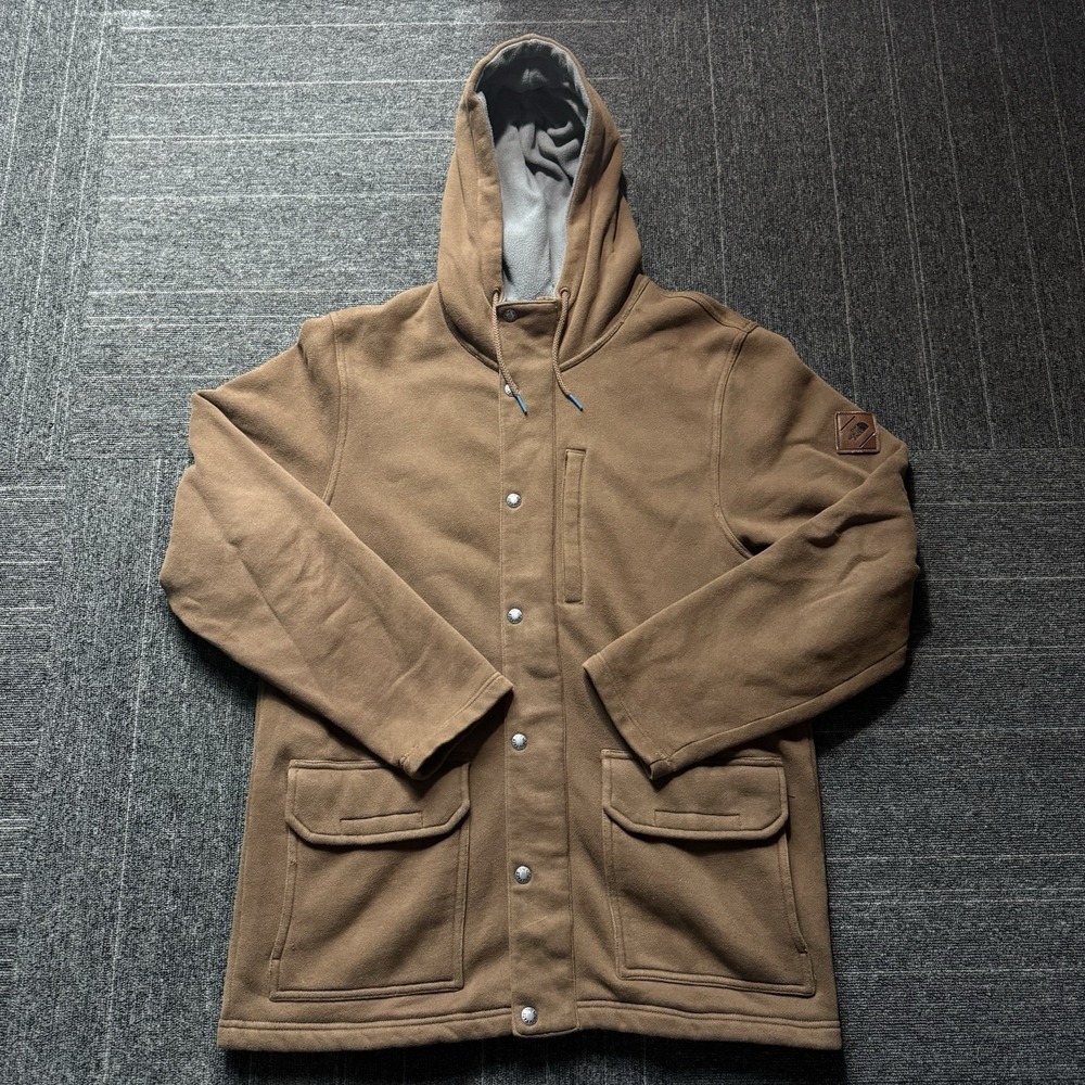 The North Face Mens Brown Fleece Lined Hooded Utility Jacket Heritage Medium